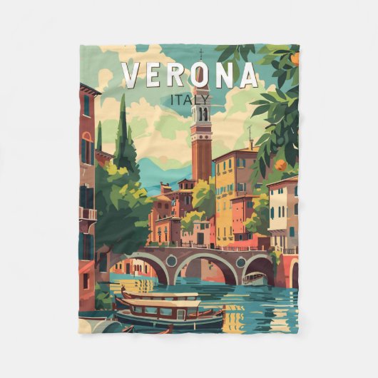Verona Italien Reisen Kunst Vintag Fleecedecke (Vorderseite)