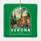 Verona Italien Reisen Kunst Vintag Keramikornament (Rückseite)