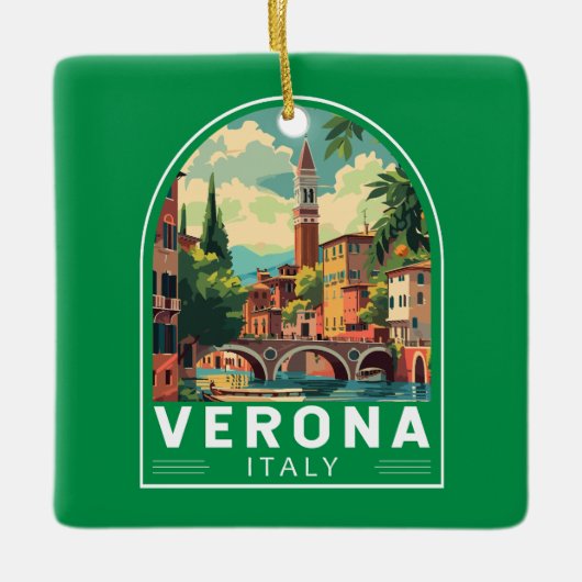 Verona Italien Reisen Kunst Vintag Keramikornament (Vorderseite)