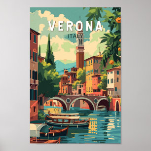 Verona Italien Reisen Kunst Vintag Poster