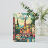 Verona Italien Reisen Kunst Vintag Postkarte (Stehend Vorderseite)