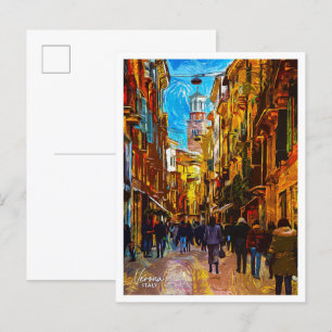 Verona Italien Schöne Ölmalerei Stadt Postkarte