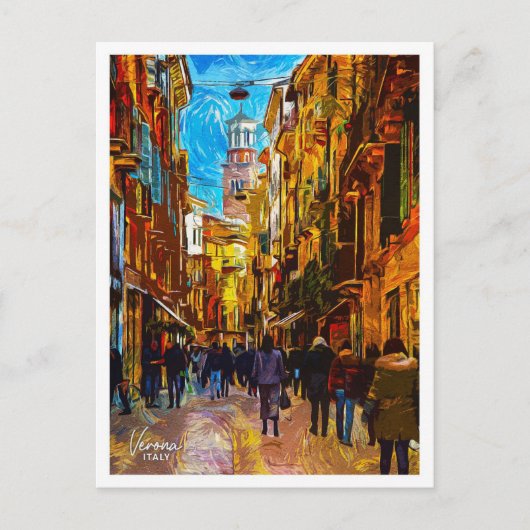 Verona Italien Schönes Öl Paint City Postkarte (Vorderseite)