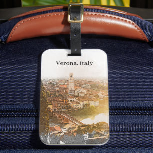 Verona Italien Silhouette Wasserfarben Gepäckanhänger