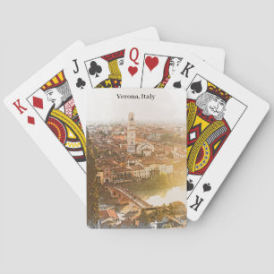 Verona Italien Silhouette Wasserfarben Spielkarten