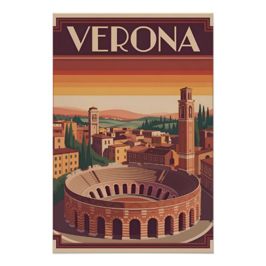 Verona Italien vintage Poster (Vorderseite)