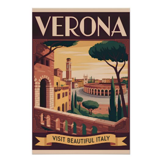 Verona Italien vintage Poster (Vorderseite)