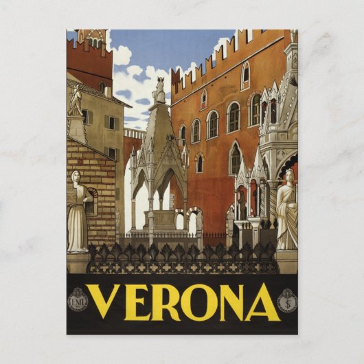 Verona, Italien Vintage Postkarte (Vorderseite)