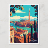 Verona Italien Vintage Reise Illustration Postkarte (Vorderseite)
