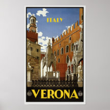 VERONA ITALIEN VINTAGE REISE POSTER