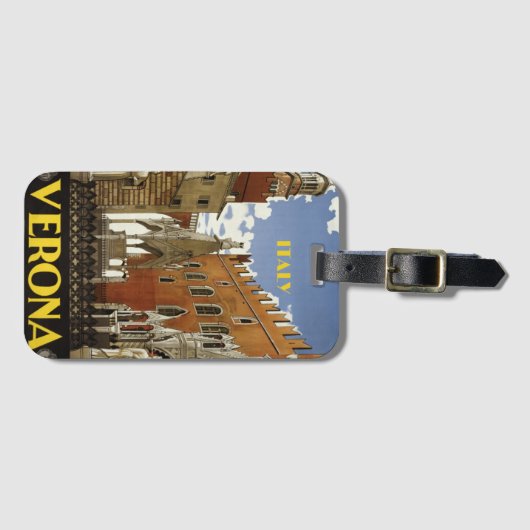 VERONA ITALIEN VINTAGE REISE POSTER GEPÄCKANHÄNGER (Vorderseite (Horizontal))