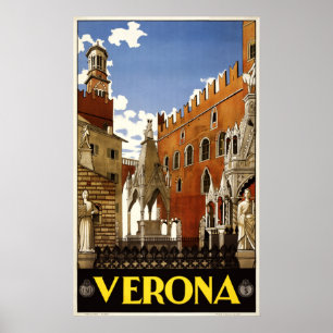 Verona Italien Vintage Reiseplakat Poster