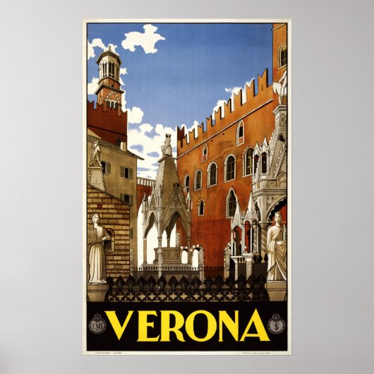 Verona Italien Vintage Reiseplakat Poster (Vorne)