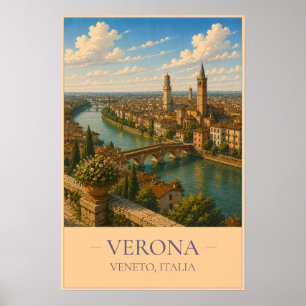Verona, Italien – Vintage-Reiseposter Poster