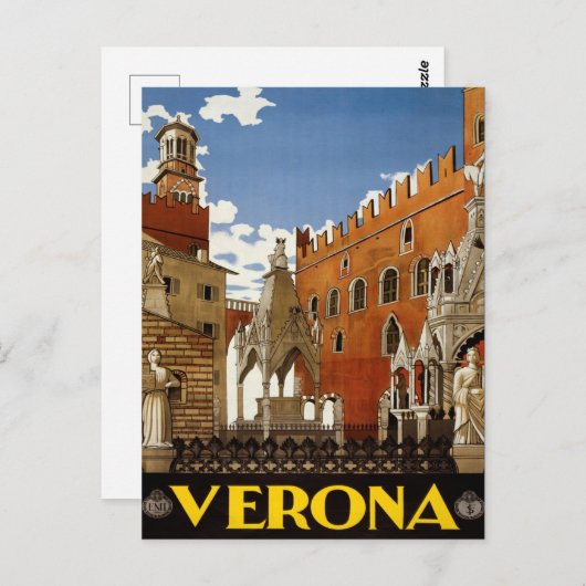 Verona, Italien Vintage Travel Postcard Postkarte (Vorne/Hinten)