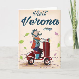Verona Italienischer Roller-Reiseplakat Feiertagskarte