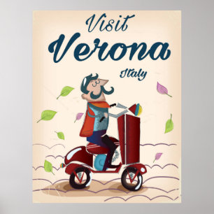 Verona Italienischer Roller Reiseposter Poster