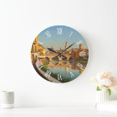 Verona Italy Bridge Travel Große Wanduhr (Zuhause)