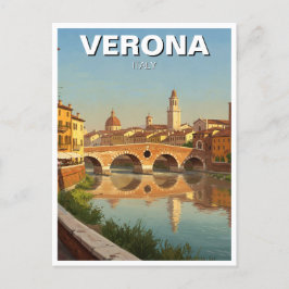 Verona Italy Bridge Travel Postkarte