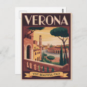 Verona Italy vintage Postkarte (Vorne/Hinten)