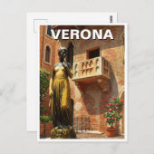 Verona Juliet Statue Balcony Italien Reisen Postkarte (Vorne/Hinten)