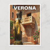 Verona Juliet Statue Balcony Italien Reisen Postkarte (Vorderseite)