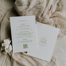 VERONA Moss Green Wedding Details Card