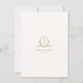 VERONA Moss Green Wedding Details Card Einladung (Rückseite)