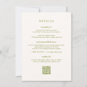 VERONA Moss Green Wedding Details Card Einladung (Vorderseite)
