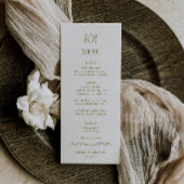 VERONA Moss Green Wedding Menükarte