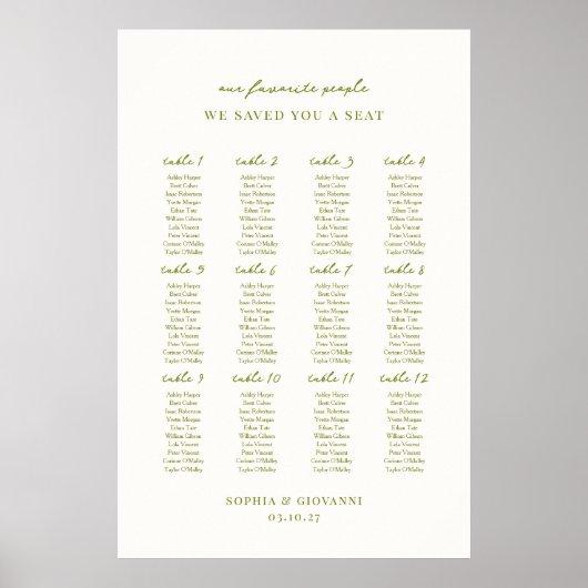 VERONA Moss Wedding Plan Poster (Vorne)