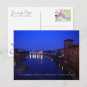 Verona, Nacht Postkarte (Vorne/Hinten)
