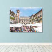 Verona Piazza Erbe Ansicht Leinwand (Insitu (Holzboden))