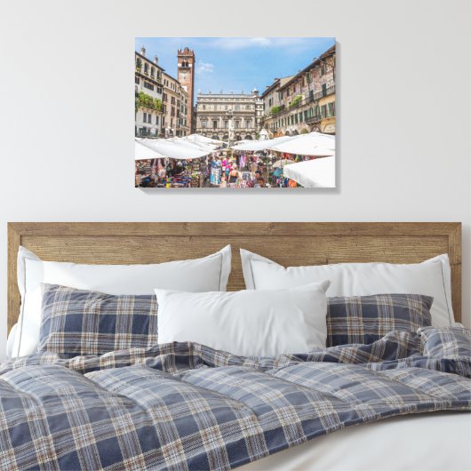 Verona Piazza Erbe Ansicht Leinwand (Insitu (Schlafzimmer))