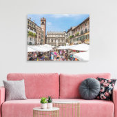Verona Piazza Erbe Ansicht Leinwand (Insitu (Wohnzimmer))