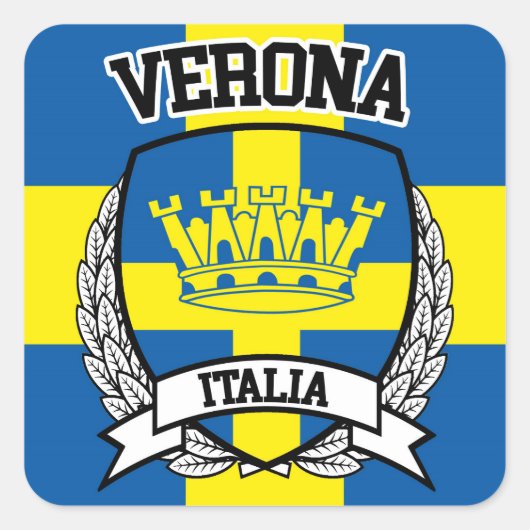 Verona Quadratischer Aufkleber (Vorderseite)