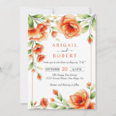 Verona Sonnenuntergang Orangenblumen Hochzeit Einladung (Vorderseite)