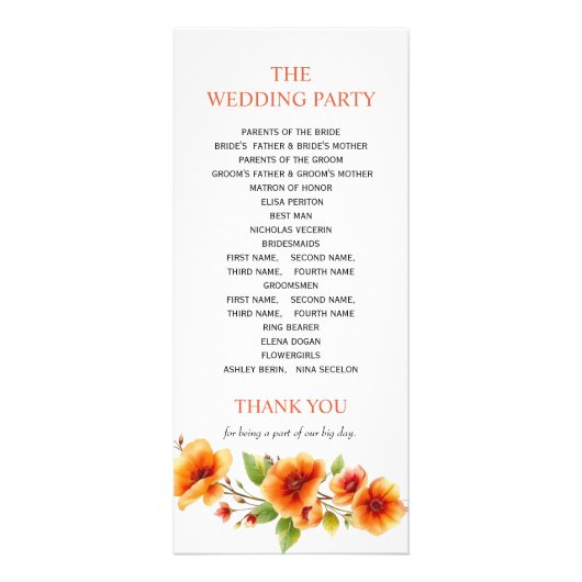 Verona Sonnenuntergang Orangenblumen Wappen Hochze Werbekarte (Hinten)