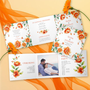 Verona Sonnenuntergang Orangensaft Blume und Foto  Dreifach-gefaltete Programmkarte