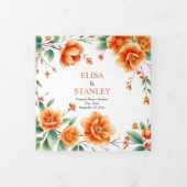 Verona Sonnenuntergang Orangensaft Blume und Foto Dreifach-gefaltete Programmkarte (Cover)