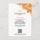 Verona Sunset Blooms Gold Wedding Details Begleitkarte (Rückseite)