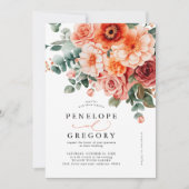 Verona Sunset Bright Orange Foto Hochzeit Einladung (Vorderseite)