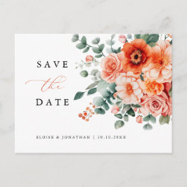 Verona Sunset Bright Orange Modern Save the Date Postkarte