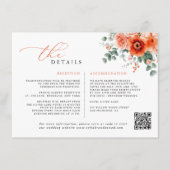 Verona Sunset Bright Orange Moderne Blumenhochzeit Begleitkarte (Vorderseite)