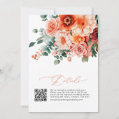 Verona Sunset Bright Orange Moderne Blumenhochzeit Einladung (Rückseite)