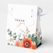 Verona Sunset Bright Orange Moderne Blumenhochzeit Geschenkschachtel (Rückseite)