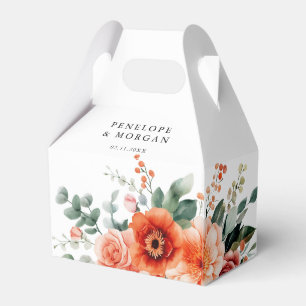 Verona Sunset Bright Orange Moderne Blumenhochzeit Geschenkschachtel