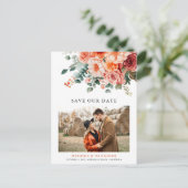 Verona Sunset Bright Orange Moderne Blumenhochzeit Postkarte (Stehend Vorderseite)