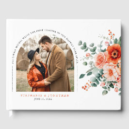 Verona Sunset Bright Orange Modernes Foto Gästebuch