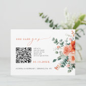 Verona Sunset Bright Orange Modernes Foto QR Code Save The Date (Stehend Vorderseite)